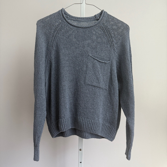 Men's Outerknown Gray Cotton Blend Sweater - Picture 1 of 9